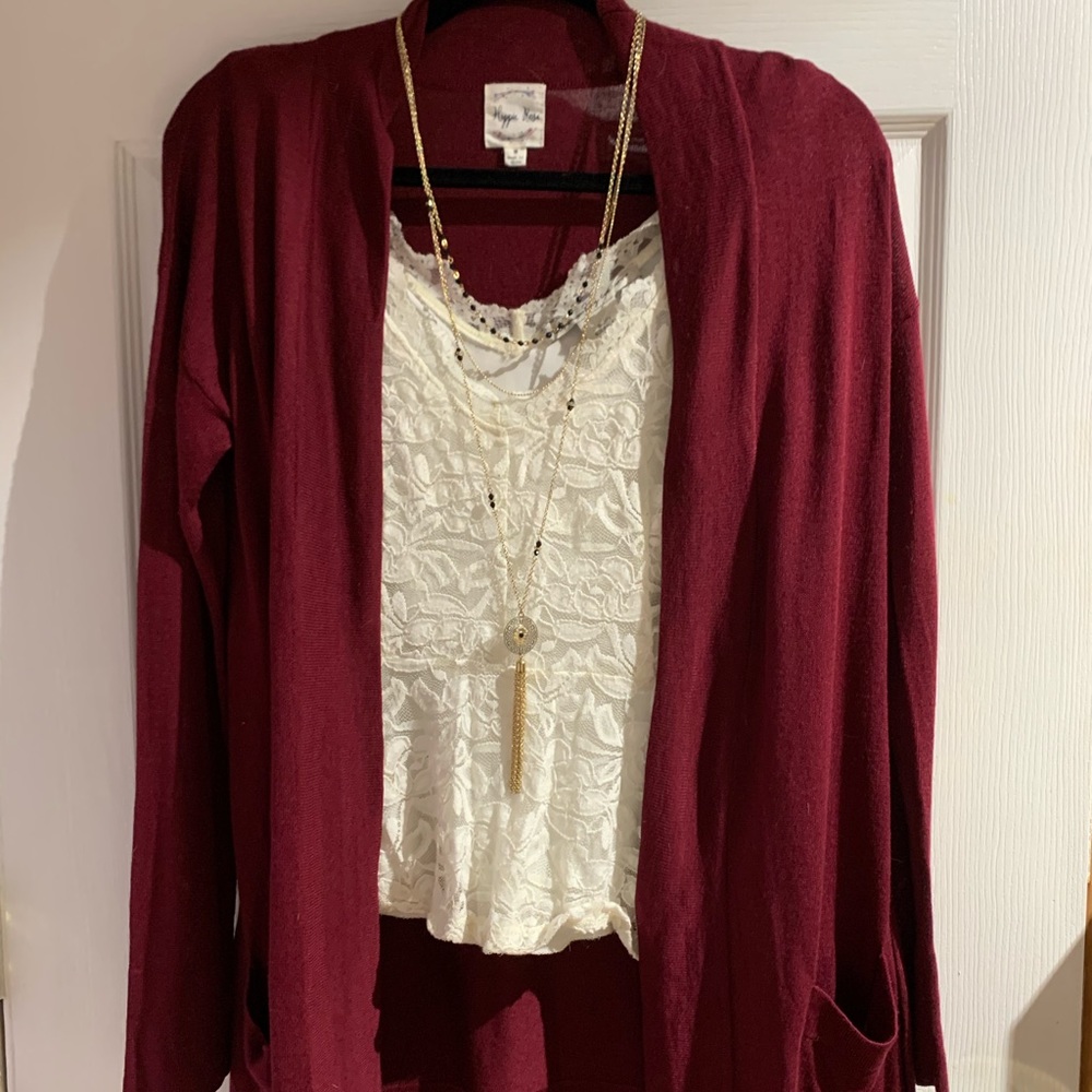 Fun maroon cardigan